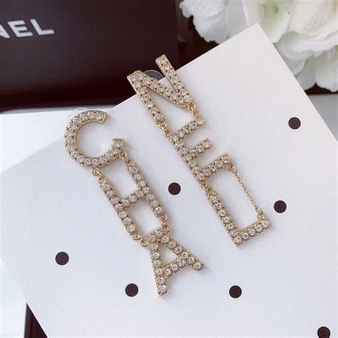 chanel drop earrings letters|pre owned chanel earrings.